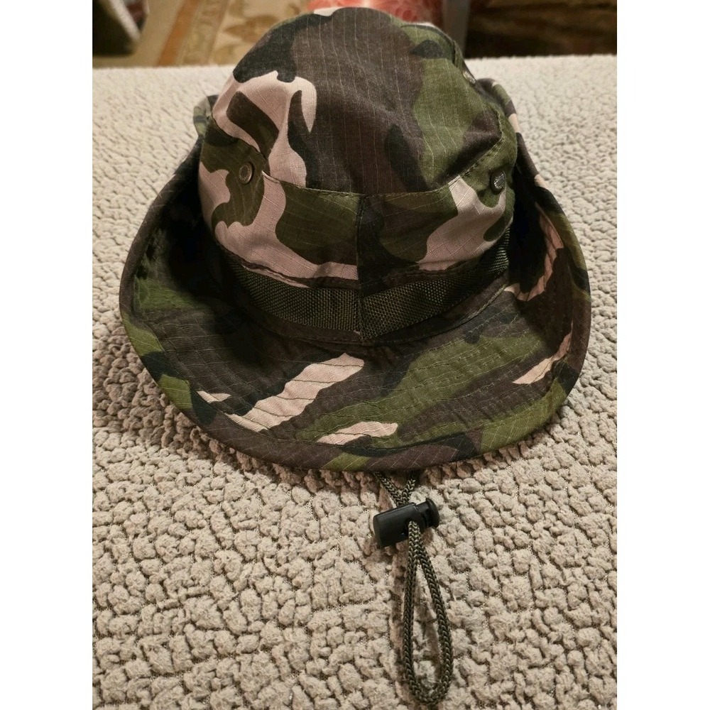 Camouflage Boonie Hat Men's OS Green Brown Outdoor Hiking Sun Hat Camping Safari
